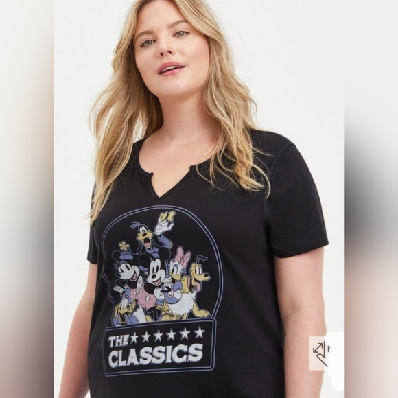 TORRID DISNEY Mickey Mouse & Friends Black Classic Fit Tee! NWT! - Picture 2 of 9